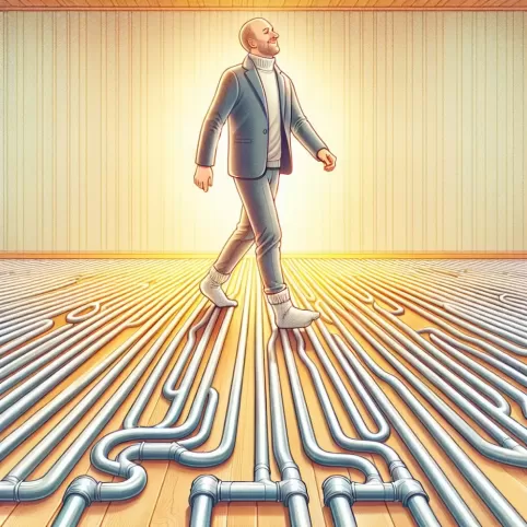 Chodzenie Po Rurach Ogrzewania Podłogowego