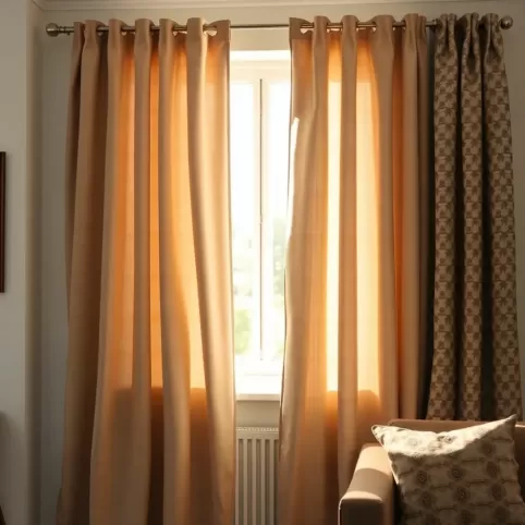 Jakie zasłony do białych ścian i brązowych mebli